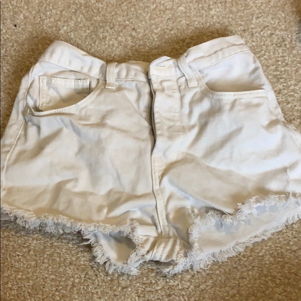 white jean shorts